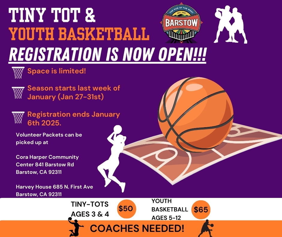 Tiny Tot & Youth Basketball Registration is now open!